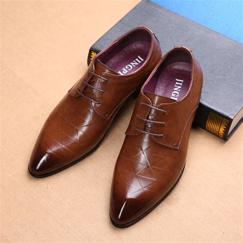 Men Comfy Leather Pointed Toe Business Formal Shoes