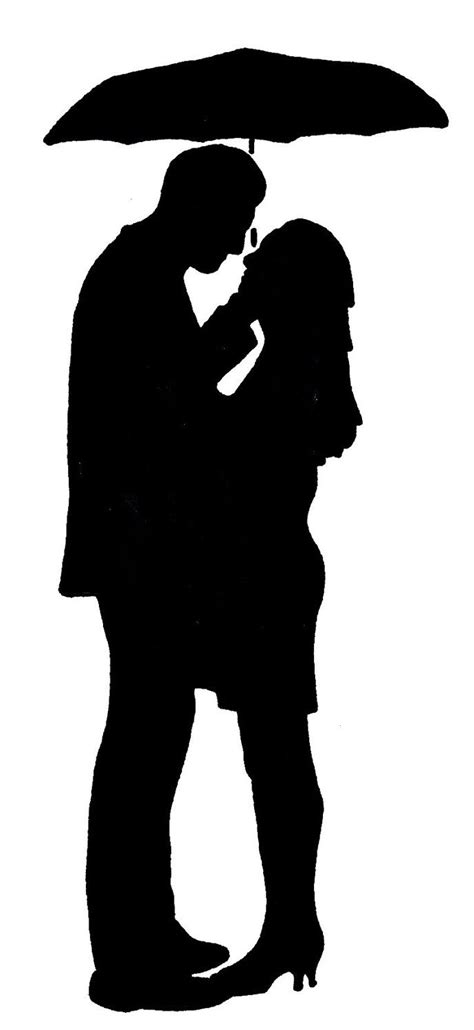 Couple Kissing Under Umbrella Silhouette At Getdrawings Free Download