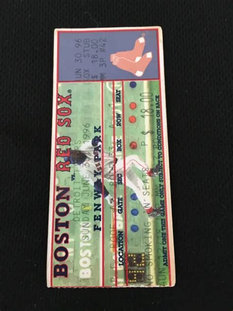 Boston Red Sox Vs Tigers 6 30 1996 Fenway Park Baseball Ticket Stub 1619 Picclick
