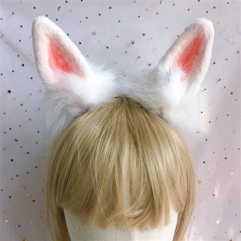 Cosplay Bunny Ear White Bunny Ears Bunny Ear Headband Bunny Etsy