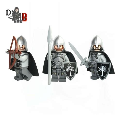 Lord Of The Rings Gondor Soldiers 3 Minifigures Made