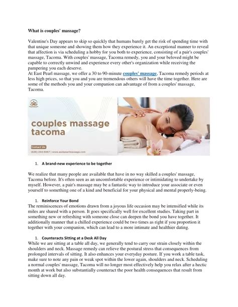 Ppt What Is Couples Massage Tacoma Powerpoint Presentation Free Download Id10537904