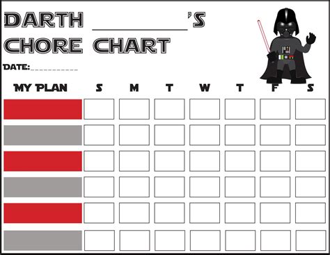 Star Wars Printable Chore Chart Chore Chart Printable Chore Chart