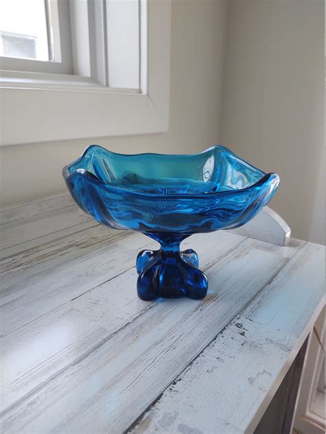 Blue Glass Bowl Etsy