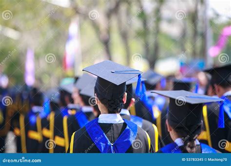 Graduatie Stock Afbeelding Image Of Gediplomeerde Menigte 53783345