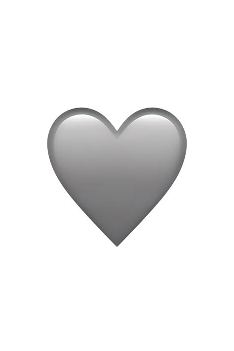 Elegant Grey Heart Emoji