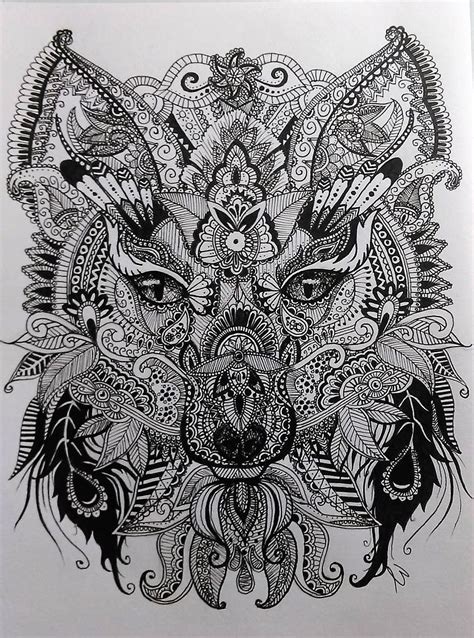Zentangle Drawing ~ Wolf My Very First Zentangle Drawing And Ever