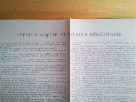 Syphilis Vintage Medical Print 1949 Sexual Disease Symptoms Health French Stds Ebay