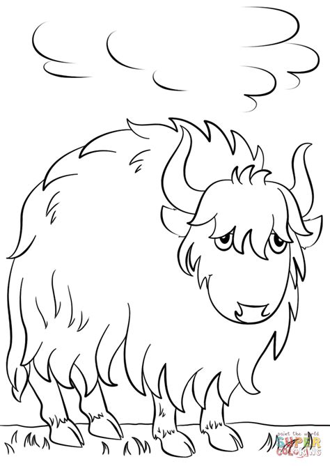 Cartoon Yak Coloring Page Free Printable Coloring Pages