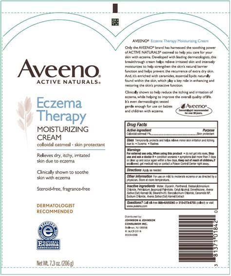 Aveeno Active Naturals Eczema Therapy Moisturizing Oatmeal Cream