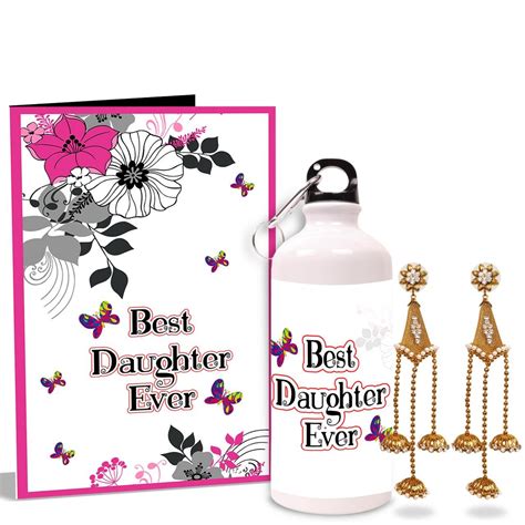 Best Daughter Ever Earring Greeting Card And Sipper Hamper Office Products