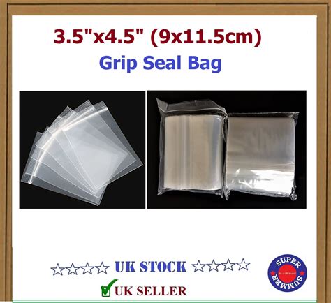 35 X 45 Grip Seal Self Seal Press Clear Polythene Bags Resealable