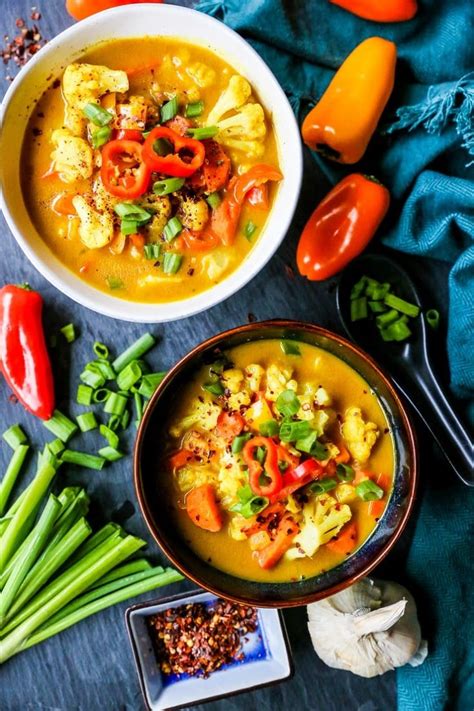 Vegetable Coconut Curry Soup Vegan Paleo The Roasted Root