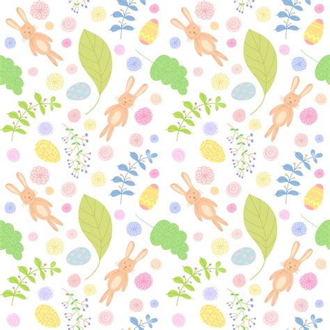 Seamless Pattern With Cute Rabbits Easter Background 617021 Vector