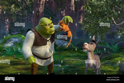 Film Still From Shrek 2 Shrek Puss In Boots Donkey © 2004