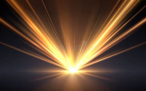 Gold Light Rays Effect Background Stock Vector Illustration Of Beam