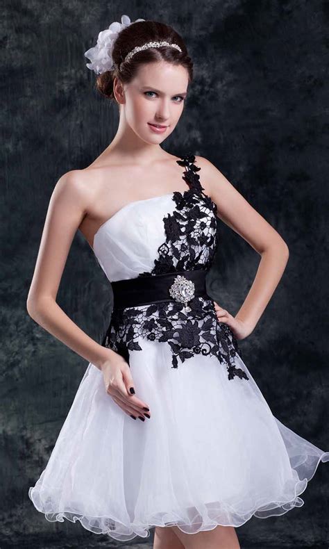 Wedding Dress Short White Black Black And White Wedding Dress Short