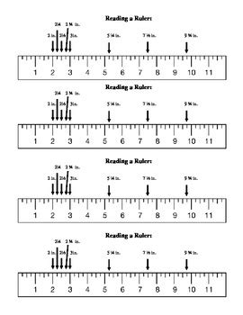 These worksheets can provide good exercises when attempting to visualize fractions, but a key ruler skill is understanding how the size of the various ruler tick marks correspond to fractions as well. Teaching kids how to read a ruler to the nearest quarter ...