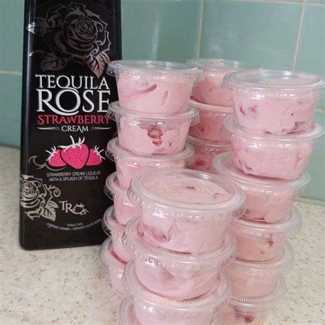 Tequila rose is a strawberry cream liqueur with tequila in it. Tequila Rose Cream Shots | Recipe in 2020 | Pudding shots ...