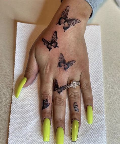 Cdiva Татуировка палец Татуировка в виде бабочки Тату на спину для