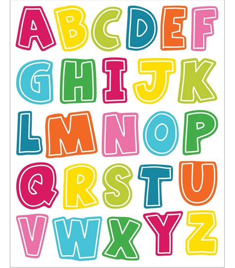 School Pop Alphabet Uppercase Letters Shape Stickers Printable