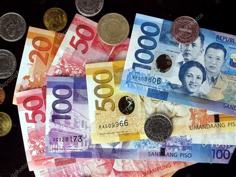 Live exchange rates cheatsheet for myr to php. Philippinische Peso-Scheine und Münzen - Stockfotografie ...