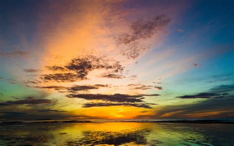 Download Wallpaper 3840x2400 Sea Sunset Landscape Clouds Horizon 4k