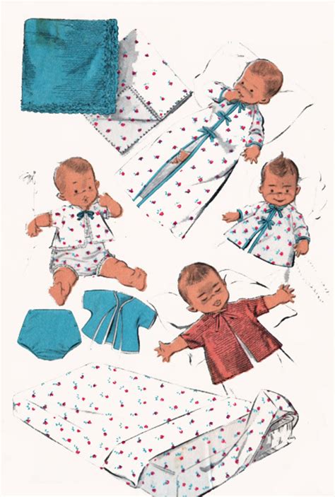 Vintage 1950s Baby Infant Layette Sewing Pattern Advance 8218 Etsy