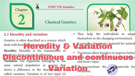 Heredity And Variation Discontinuous And Continuous Variation In Tamil