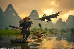 Andy Beales Photographs Chinese Men Using Cormorants To Fish On The