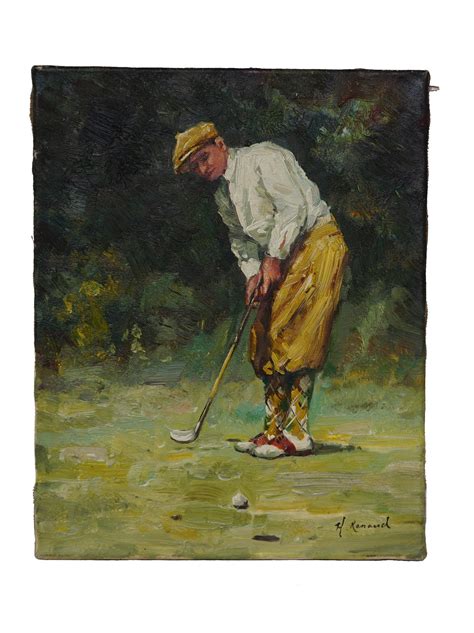 Golf Art Portrait Painting Sports Home And Wall Decor
