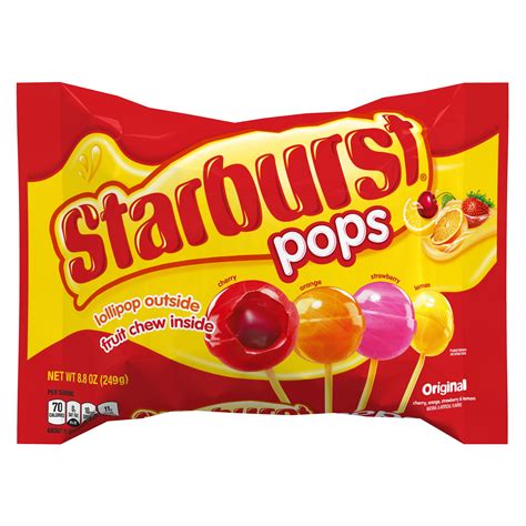 Starburst Pops Lollipops Candy 88 Oz Lay Down Bag Lollipop Outside
