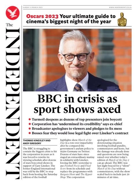 Independent Front Page Th Of March Tomorrow S Papers Today