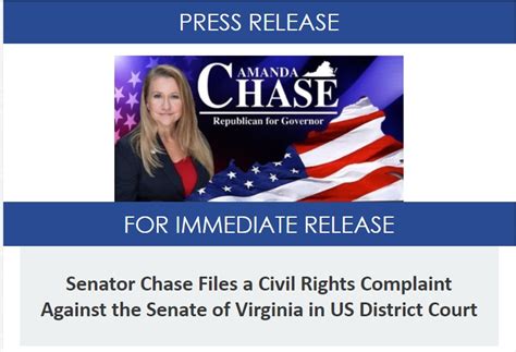 Va State Sen Amanda Chase R Files Lawsuit In Federal Court Alleging