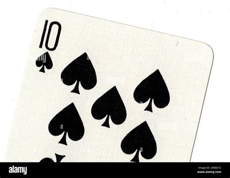 A Ten Of Spades Vintage Playing Card On A White Background Stock Photo