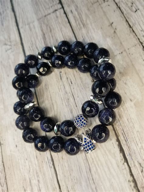 Moonlight Blu Gemstone Bracelet Set LuxeRebel