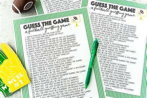 Free Printable Super Bowl Guessing Game Play Party Plan