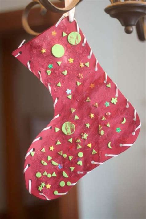 Classic Glittery Christmas Stocking Craft Hands On As We Grow