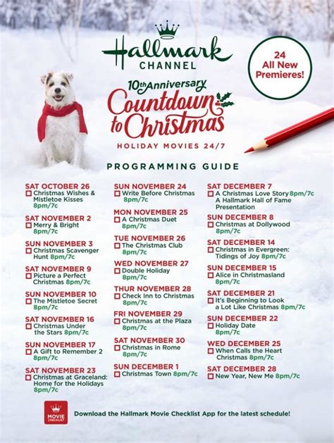 Hallmark Christmas Movies Printable Checklist