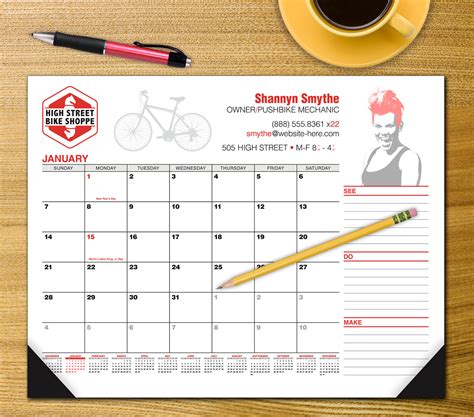 Custom Desk Pad Calendar 12 Month Full Color Imprint