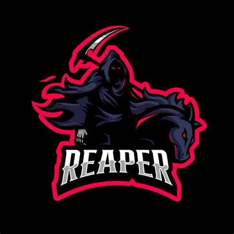 Grim Reaper Riding Horse Esport Gaming Mascot Logo 16773472 Vector Art
