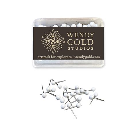White Push Pins Pin Maps And Globe Accessories Wendy Gold