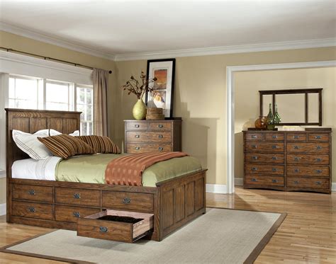 Intercon Oak Park Mission California King Bed With Twelve Underbed