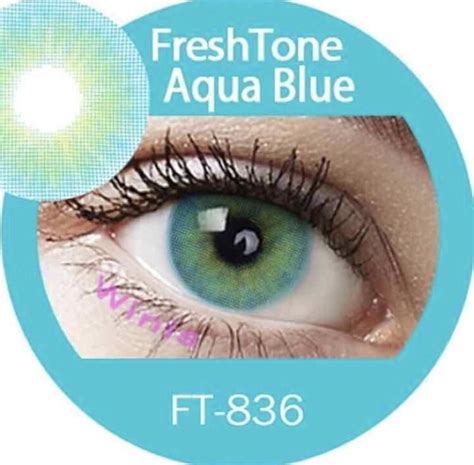Freshtone Super Naturals Aqua Blue Cosmetic Colored Contact Lenses Free