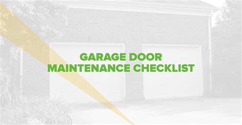 Garage Door Maintenance Checklist Exl Garage Doors