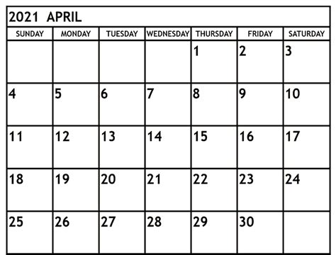 Download and print april calendars for 2021, 2022, 2023. April 2021 Calendar Printable Template in PDF Word Excel
