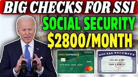 Big Checks For Ssi Seniors 2800month Social Security Increased