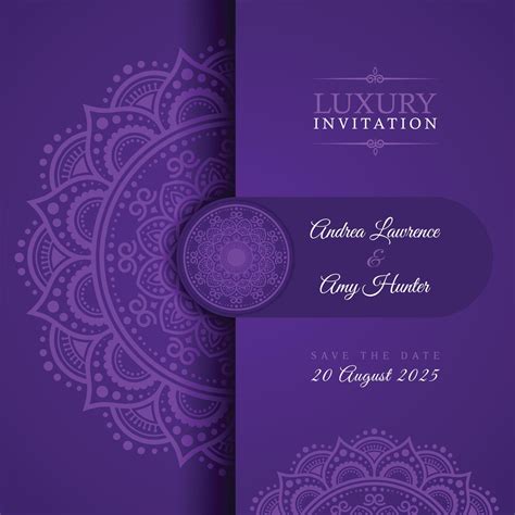 Luxury Wedding Invitation Card Design Vector Template For Wedding
