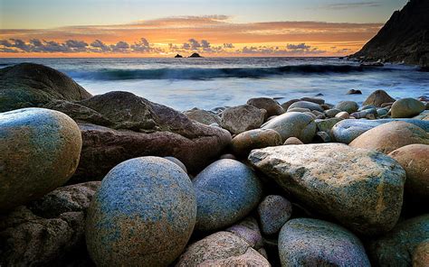 Rocks Stones Sunset Ocean Hd Nature Ocean Sunset Rocks Stones Hd
