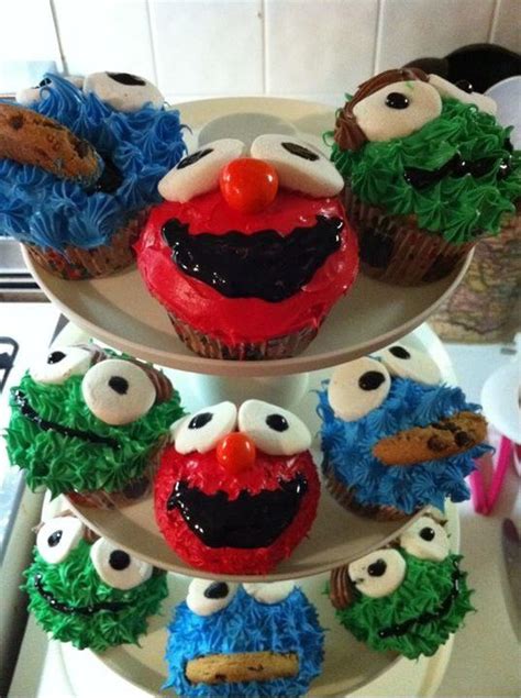 Sesame Street First Birthday Cupcakes Elmo Cookie Monster Oscar First